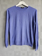Marks & Spencer Women's Cornflower Blue Jumper UK 12 Fine Knit Crew Neck M&S