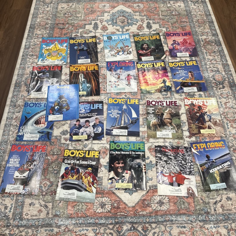 BOYS LIFE Magazine Huge Lot of 21 SCOUTS CAMPING FISHING OUTDOOR 1986-1991