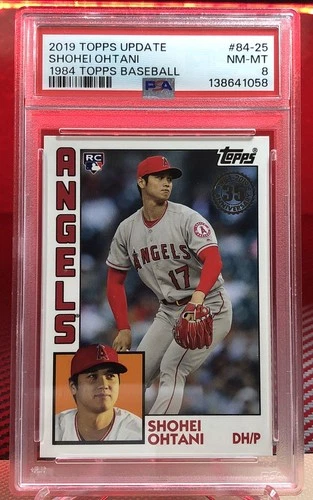 2019 Topps Update Series 1984 Shohei Ohtani #84-25 Error Rookie PSA 8