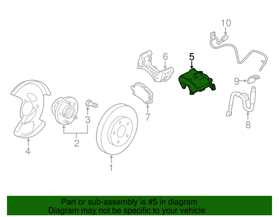 Genuine GM Front Driver Side Disc Brake Caliper Assembly 13279638 - Image 4 of 4