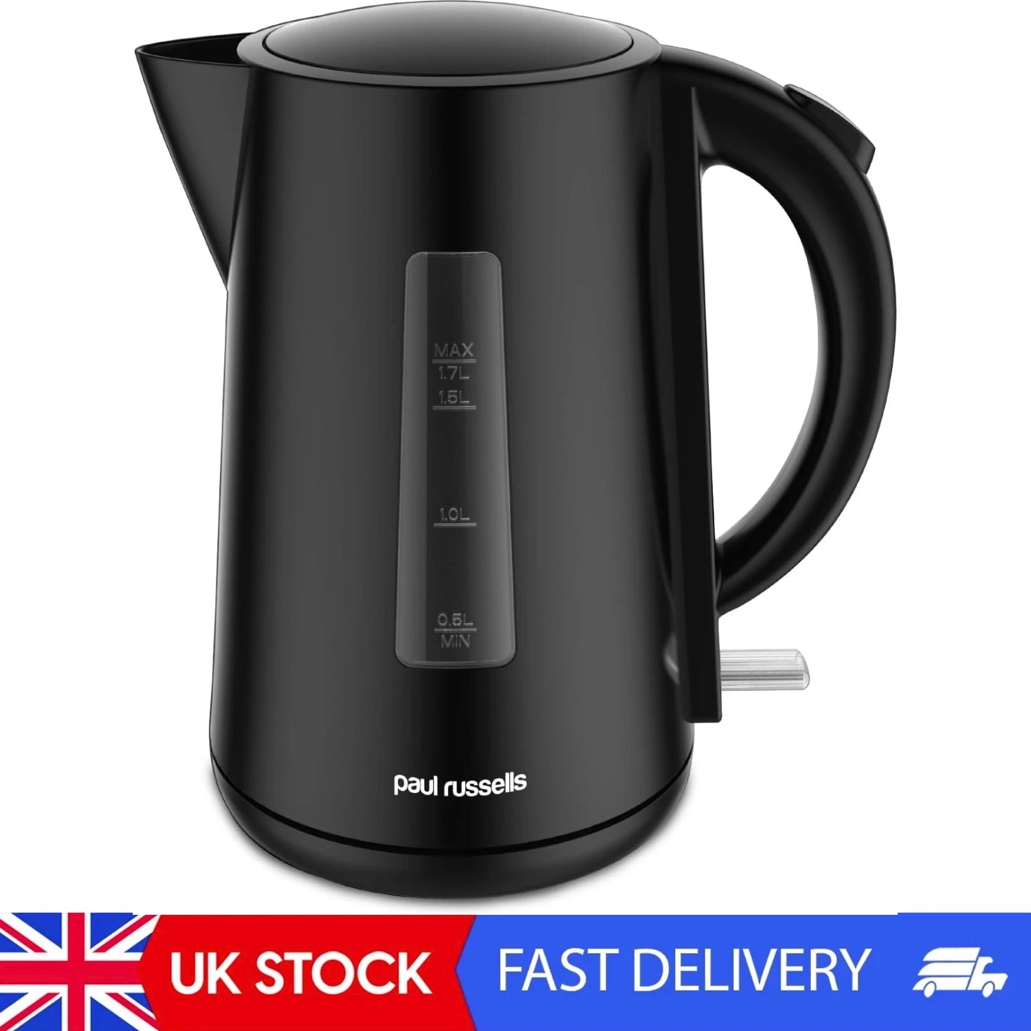 3000W Electric Kettle - 1.7L Capacity, Black Finish, Smart StirX Control, Fast
