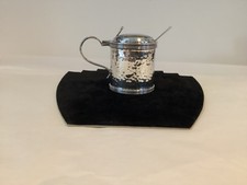 Rare Antique Arts & Crafts 1910 Solid Silver Hammered Mustard Pot Marples & Co