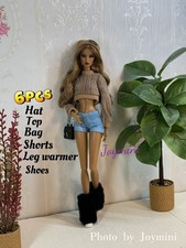 6PCS For Fashion Royalty Integrity Poppy Parker NuFace Doll Outfit Shoes Bag 1/6