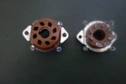 2 Ea  Cinch USA 1 1/4" 8 Pin Octal Sockets Brown