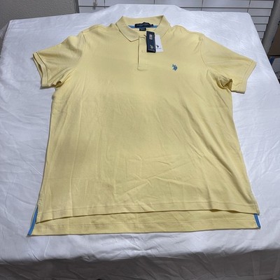 NWT U.S. Polo Assn Luxury Feel Polo Shirt Mens XL Yellow Short Sleeve Cotton