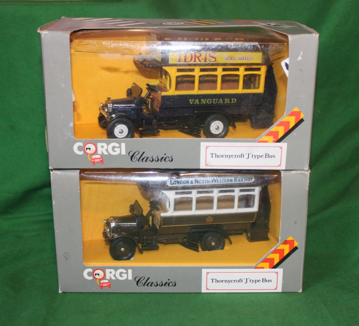 CORGI CLASSICS THORNYCROFT J BUS X2 VANGUARD & L & NW RAILWAY LIVERY 1/50 #C858