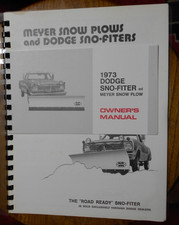 1973 Dodge Truck Sno-fiter Brochure And Meyer Snow Plow Dodge Sno-fiter Manual
