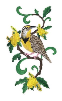 Beyond Vision Custom Bird Oregon Western Meadowlark and Oregon Embroidery Iron O