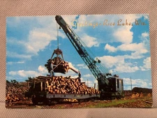 Vintage Rice Lake Wisconsin Lumber Industry Postcard by Bob Young