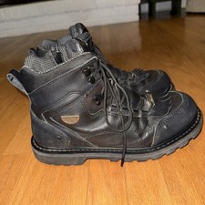 Milwaukee Motorcycle Boots Mens 9.5-10.5 Black Leather Biker Goth Zip Kiltie