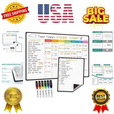 Magnetic Dry Erase Chore Chart - 14.5"x11" Chore Chart for Kids, Teens and Ad...