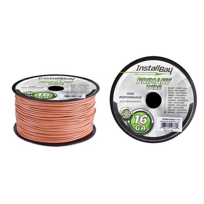 Install Bay PWBN16500 Primary Wire 16 Gauge All Copper Brown Coil - 500 ft