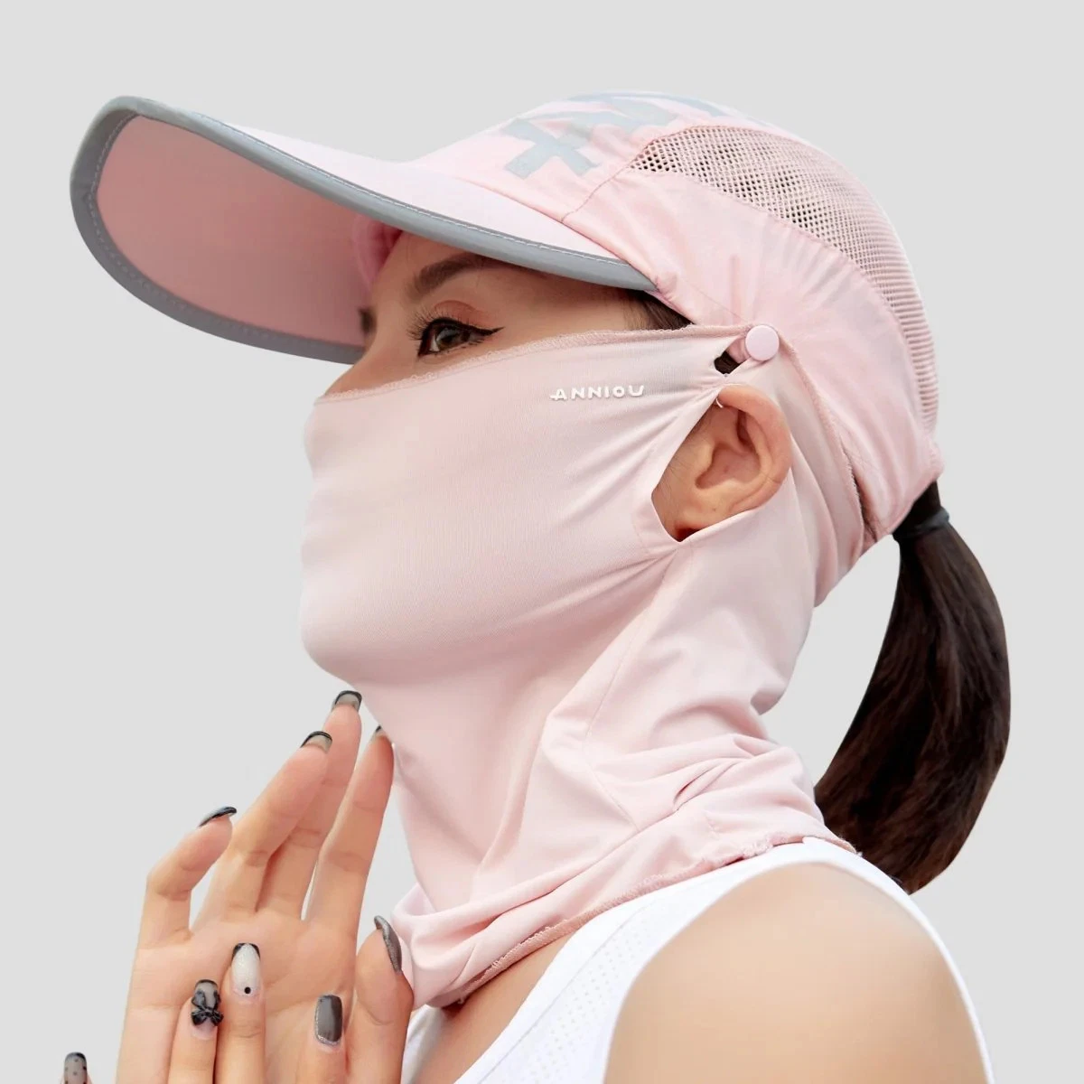 UPF 50+ Sun Protection Cap & Neck Gaiter – Lightweight Outdoor Face Mask Scarf