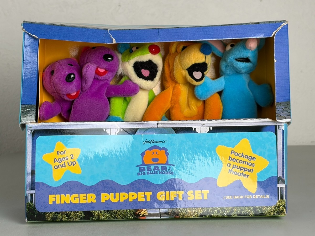 Vintage Bear in the Big Blue House Finger puppet set new Applause