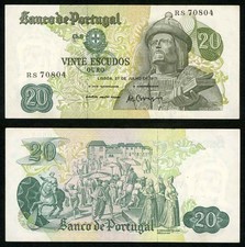 Currency 1971 Portugal Banknote 20 Escudos Garcia de Orta Pick #173 Crisp VF+