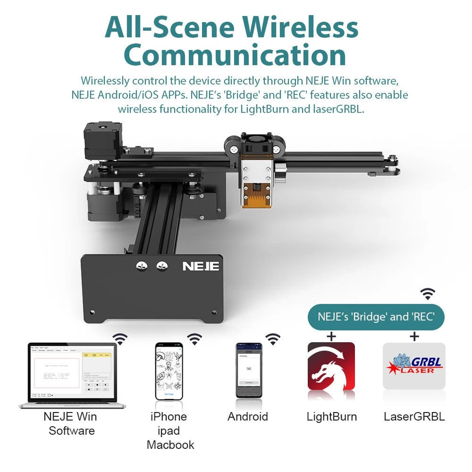 Máquina de grabado láser NEJE 5 A40630 6W haz cuadrado grabadora y cortadora láser Foto 3 de 4