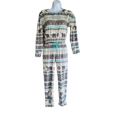 Justice girls pajamas size 8, Pjs, Warm, Velour, Snap, Stretch EUC