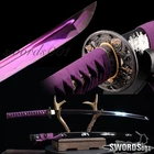 Noble Purple Blade Japanese Katana Samurai Sword Full Tang Battle Ready Sharp