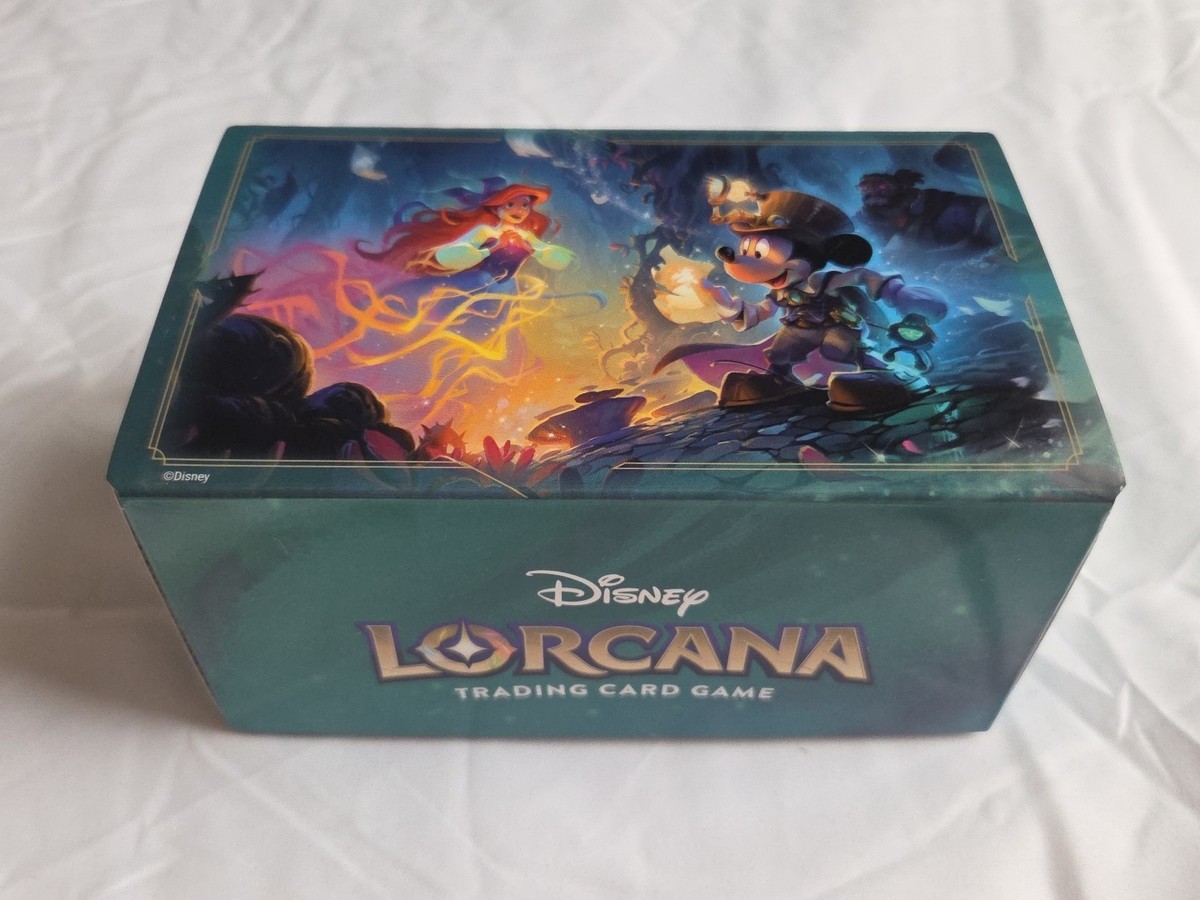 Disney Lorcana Tcg Storage Box Bundle Box,Life Counter,Pin,5 Cards Included.