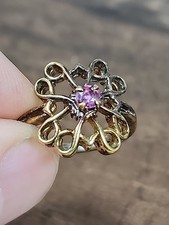   Vintage   925 Sterling Silver Ring Ruby    Size 6.5 3.54g   NICE  