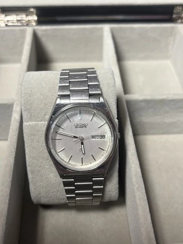 Seiko Men's Vintage Watch 8123-7239 34mm Stainless Quartz, Day/Date,