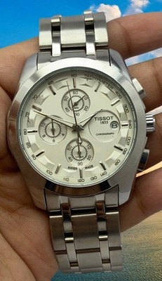 Refurbished Excellent Tissot ''Chronograph-Date'' Silver-Tone Quartz Men's Watch