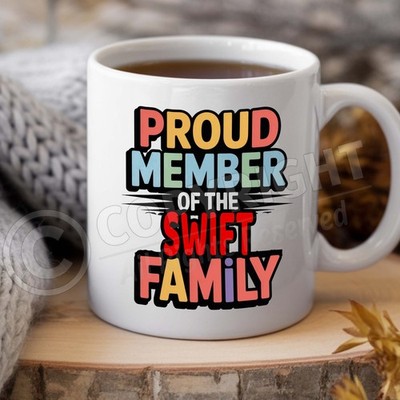 SWIFT Familienname Tee Kaffee Becher ideales Geburtstagsgeschenk personalisiert