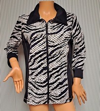 NWOT CHICO'S Zenergy Jacket Size-1 Womens/M Black Mix Full Zip Jacket