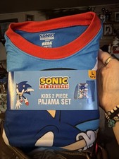 New Boys Size 8, 2 Piece Pajama Set, Sonic, Blue By Sega