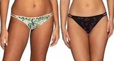 New 2 Pairs Vanity Fair Illumination String Bikini Panties Plant Embers 8 XL NWT