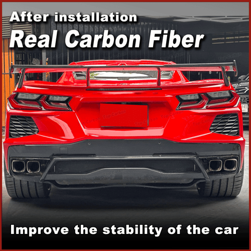 Alerón trasero de carbono alerón labio se adapta a Chevrolet Corvette Stingray C8 20-22 - Imagen 2 de 12