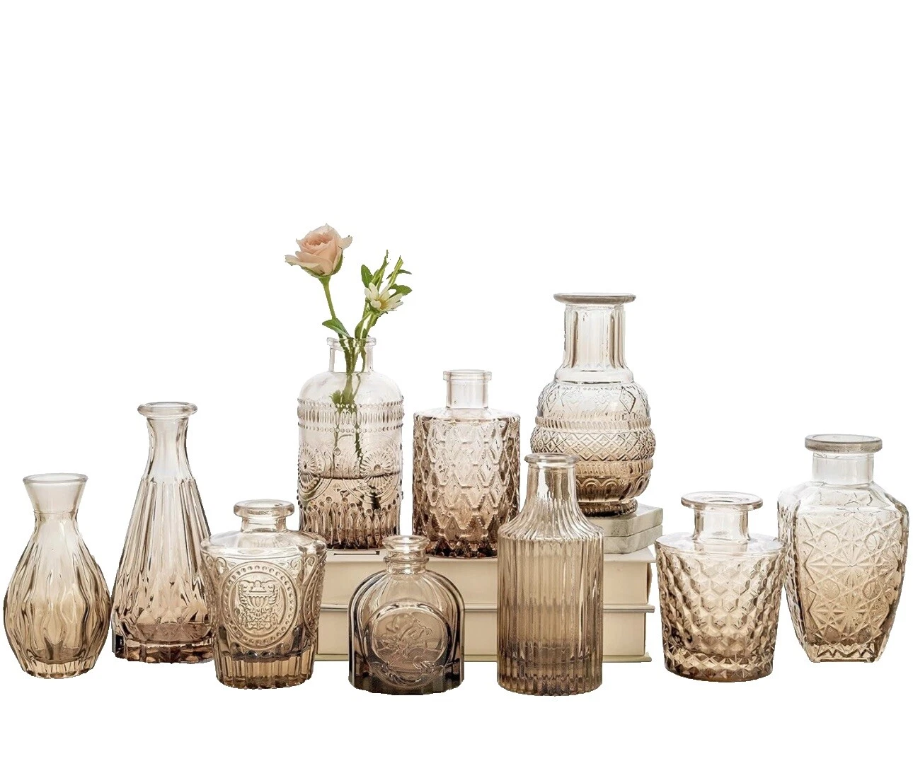 Vida en la granja jarrones de Vidrio Vintage/Retro