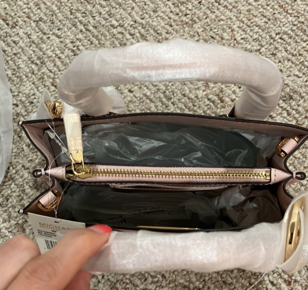 Michael Kors Mercer Medium Saffiano Leather Accordion Crossbody Bag