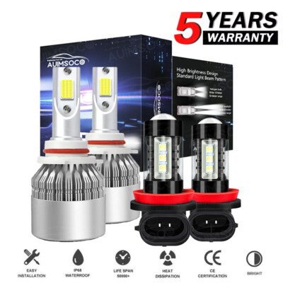 For Toyota RAV4 2016 2017 2018 - Kit LED Headlights High Low Beam FogLight Bulbs