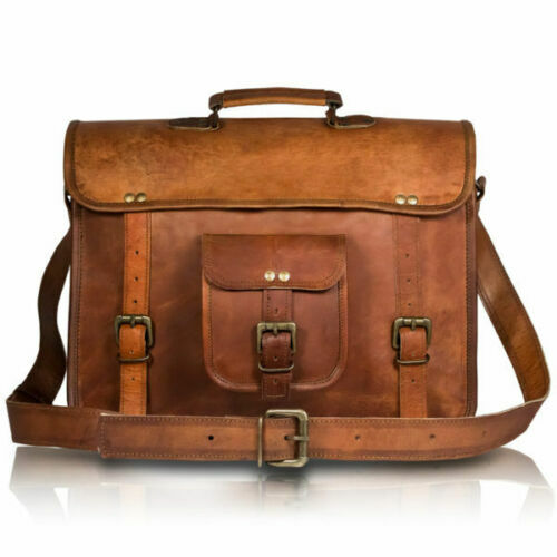 New Men's Leather messenger shoulder bag vintage briefcase laptop bags Handmade