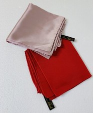 Set 2 ASHEAR ALL SILK HANDKERCHIEF Pink Red SIZE 9.5"x18" Handrolled