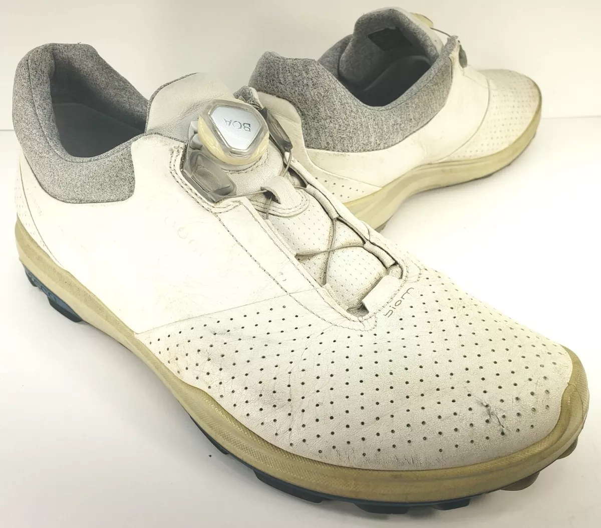 Mens ECCO 3 Golf Shoes Yak Leather Gore BOA Men's 9 Extra Wide