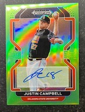 2022 Panini Prizm Draft Picks Base Autograph Lime Green Justin Campbell 12/23