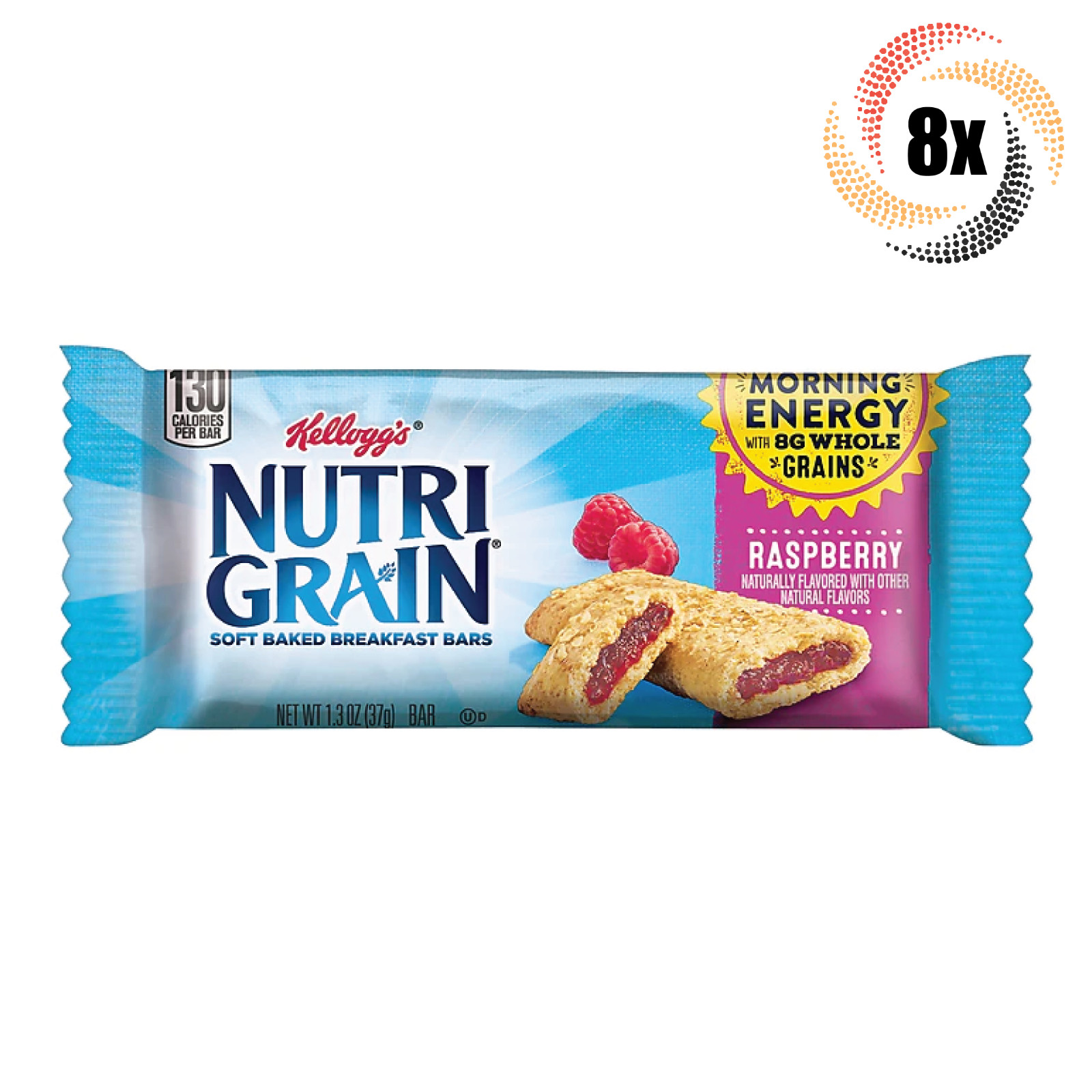 8 батончиков Nutri-Grain Малиновые батончики для завтрака с мягкой выпечкой по 13 унции Быстрая доставка 3790₽