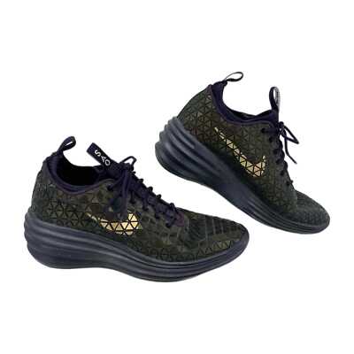 Nike Purple Hidden Heel Lunar Elite Sky Hi Sneakers Lace Up Closure