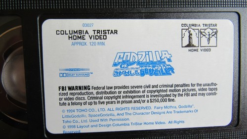 Godzilla vs. Space Godzilla VHS Tape (plus bonus) - Picture 6 of 7