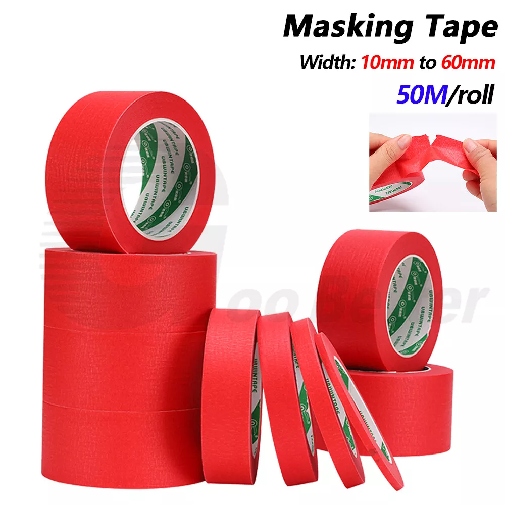 General Masking Tape Red 10-60mm x50M DIY Craft Painter Easy Tear Car  Decorating