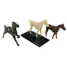 Lot of 3 VIntage Plastic Horses Made in USA
