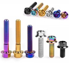 M4 M5 Titanium Hex Flange Head Bolts Screw Ti Grade 5 6Al-4V for Bike Motorcycle