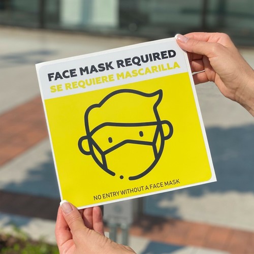 Face Mask Required Sign, Window Stickers (2 pack), Door Decal - Picture 3 of 6