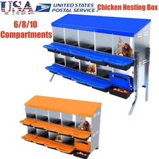 Chicken Nesting Box Galvanized Steel 6/8/10 Holes Nesting Boxes for Chickens