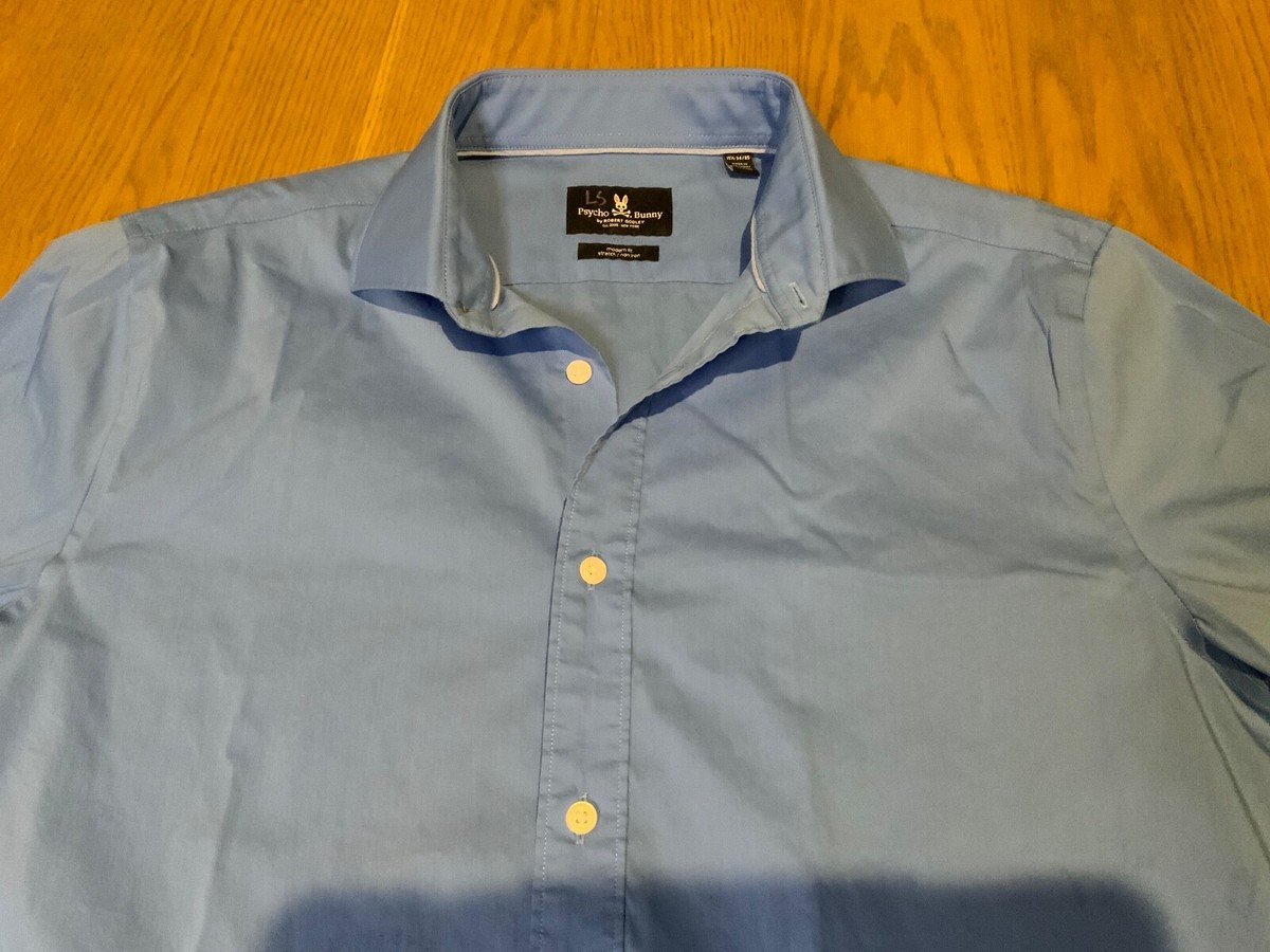Psyco Bunny Long Sleeve Button Up Dress Shirt Blue Men's 15 3/4 (N122410) Psyco Bunny Long Sleeve Button Up Dress Shirt Blue Men's 15 3/4 (N122410)
