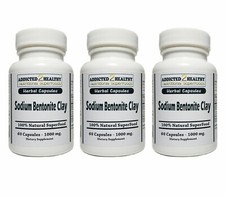 180 Sodium Bentonite Clay Capsules 1000 mg - Natural Herbal Detox