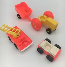 Fisher Price Little People Vehicle Bundle Lot Vintage 4 Pieces