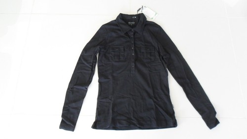 ROHNISCH LADIES LONG SLEEVE POLO SHIRT GOLF TOP SIZE M BLACK ACE COTTON ELASTANE
